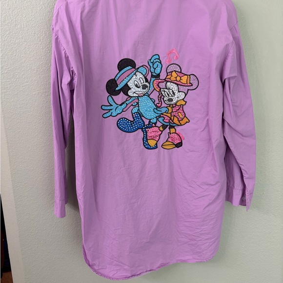 Purple button down shirt with Disney Character patches - Picture 3 of 3